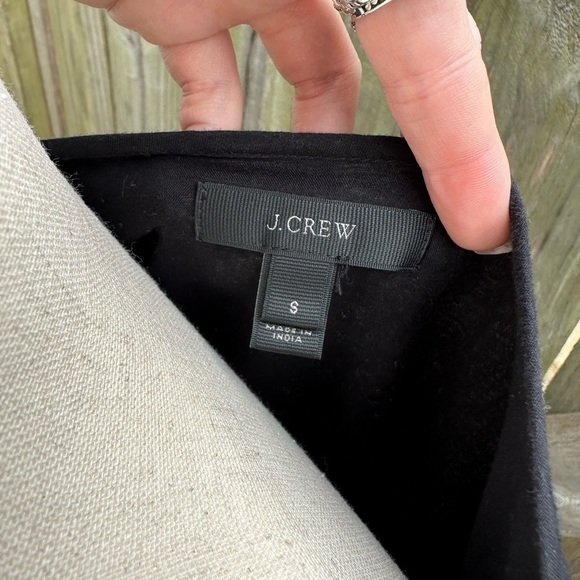 J. Crew Boho Popover Embroidered Semolina Indian Voile Black Peplum Sleeve Top - Picture 8 of 10